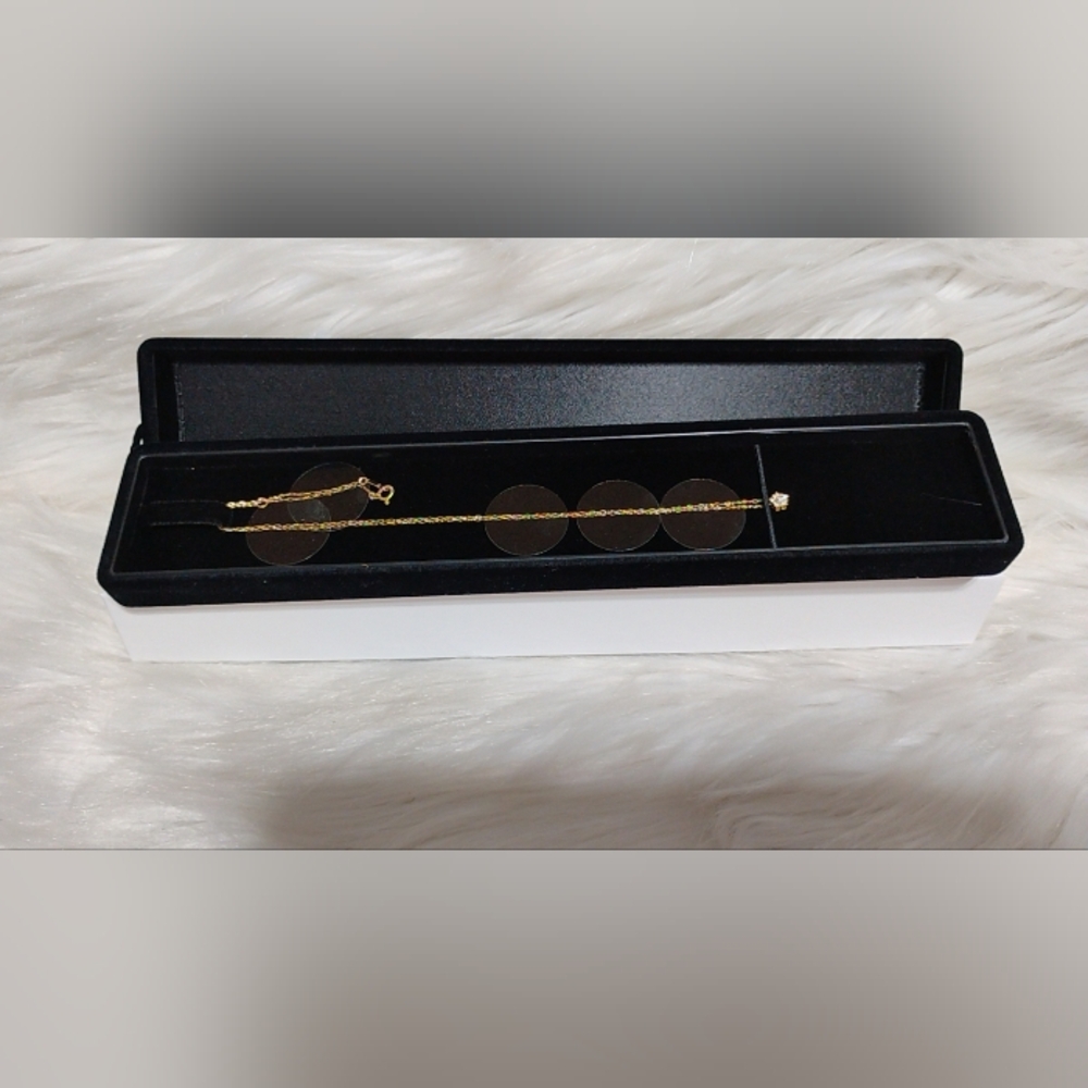 SALE! 18k Yellow Gold 6 Piece Diamond Cluster Necklace W Box - Picture 10 of 14